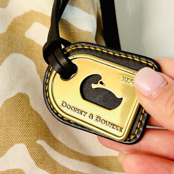 Dooney & Bourke Canvas Tote in Beige Zebra Print with Dustbag - Picture 2 of 16